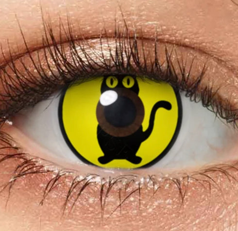 黒猫- SFX-EYES 全眼カラコン 特殊カラコン コスプレ ハロウイン オーダーメイド アニメ 漫画 度付き 度入り 度あり