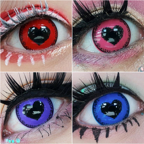 可愛いハート(4色)- SFX-EYES 全眼カラコン 特殊カラコン コスプレ ハロウイン オーダーメイド アニメ 漫画 度付き 度入り 度あり