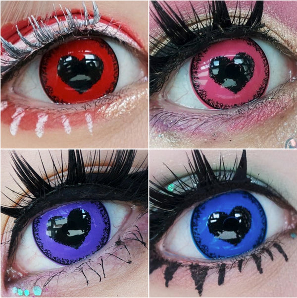 可愛いハート(4色)- SFX-EYES 全眼カラコン 特殊カラコン コスプレ ハロウイン オーダーメイド アニメ 漫画 度付き 度入り 度あり