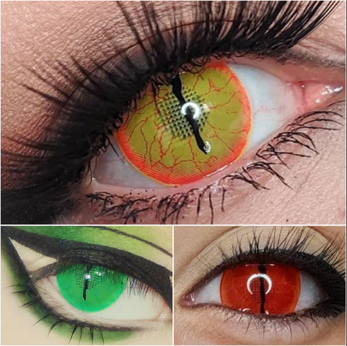 恐竜 (3種類) 【視界減少】- SFX-EYES 全眼カラコン 特殊カラコン コスプレ ハロウイン オーダーメイド アニメ 漫画 度付き 度入り 度あり