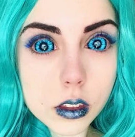 【全眼】青いエルフ- SFX-EYES 全眼カラコン 特殊カラコン コスプレ ハロウイン オーダーメイド アニメ 漫画 度付き 度入り 度あり