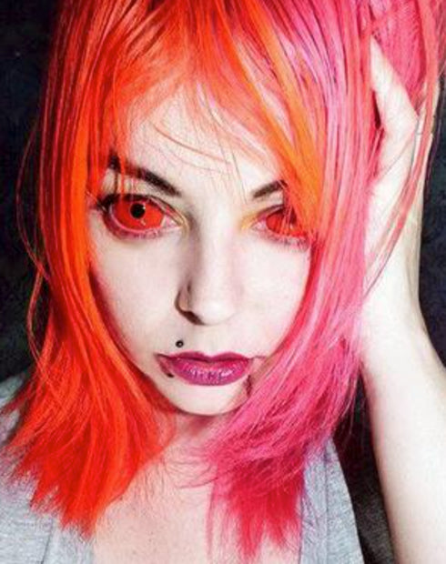 【全眼】レッド V1- SFX-EYES 全眼カラコン 特殊カラコン コスプレ ハロウイン オーダーメイド アニメ 漫画 度付き 度入り 度あり