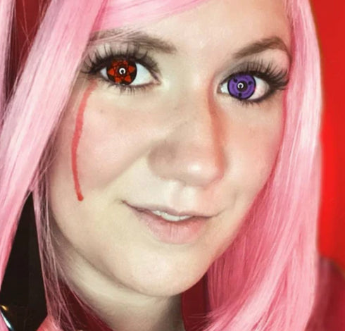 写輪眼 (紫)【ナルト】- SFX-EYES 全眼カラコン 特殊カラコン コスプレ ハロウイン オーダーメイド アニメ 漫画 度付き 度入り 度あり
