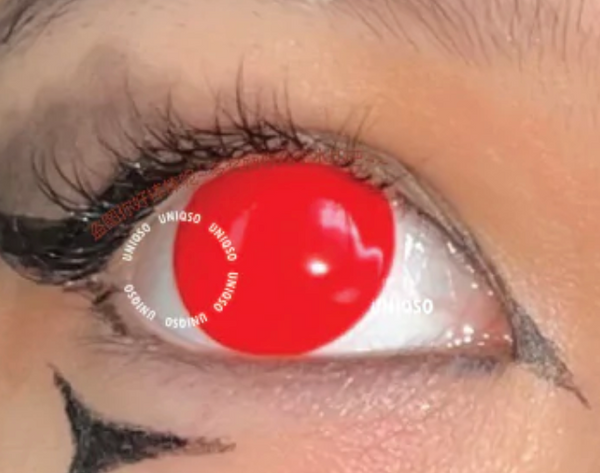 Red UV(Réagit à la lumière noire) - lentille de couleur ブラインド&メッシュ cosplay/Halloween ZenKon