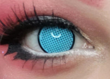 ボーダーメッシュ (3色)【少し視界減少】【度付き可能】- SFX-EYES 全眼カラコン 特殊カラコン コスプレ ハロウイン オーダーメイド アニメ 漫画 度付き 度入り 度あり