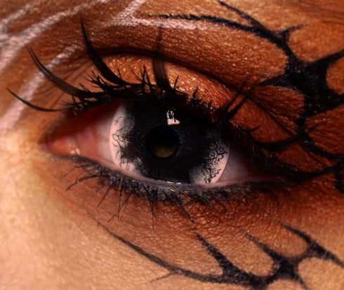 ブラックゾンビ (V2)- SFX-EYES 全眼カラコン 特殊カラコン コスプレ ハロウイン オーダーメイド アニメ 漫画 度付き 度入り 度あり