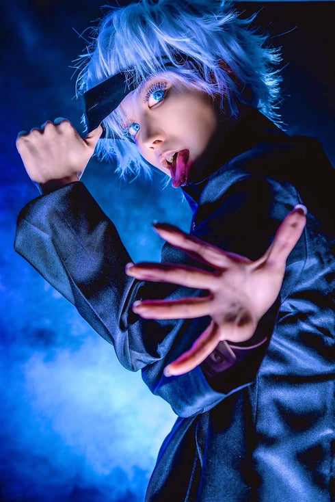 Gojo Satoru V1 - lentille de couleur Jujutsu Kaisen cosplay/Halloween ZenKon (coloris Noire)