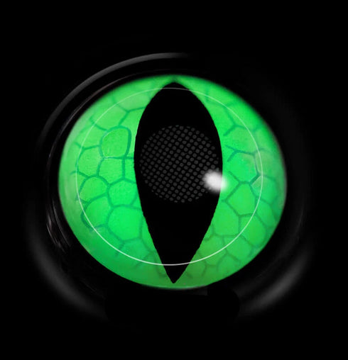 グリーン蛇- SFX-EYES 全眼カラコン 特殊カラコン コスプレ ハロウイン オーダーメイド アニメ 漫画 度付き 度入り 度あり