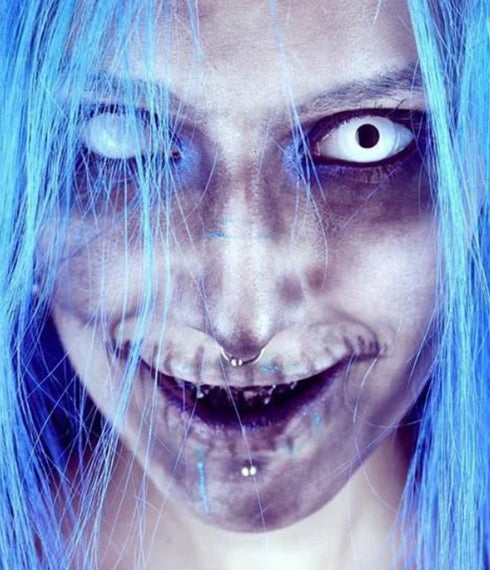 ホワイトアウト 【度付き可能】- SFX-EYES 全眼カラコン 特殊カラコン コスプレ ハロウイン オーダーメイド アニメ 漫画 度付き 度入り 度あり