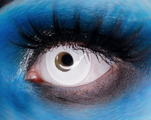 ホワイトアウト 【度付き可能】- SFX-EYES 全眼カラコン 特殊カラコン コスプレ ハロウイン オーダーメイド アニメ 漫画 度付き 度入り 度あり