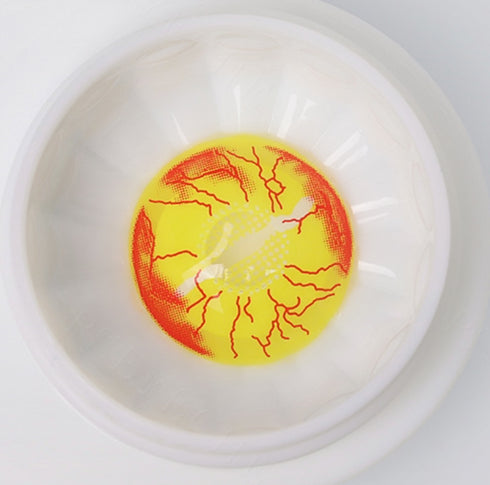 イエローゾンビ 【少し視界減少】- SFX-EYES 全眼カラコン 特殊カラコン コスプレ ハロウイン オーダーメイド アニメ 漫画 度付き 度入り 度あり