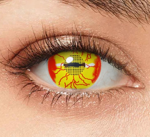 イエローゾンビ 【少し視界減少】- SFX-EYES 全眼カラコン 特殊カラコン コスプレ ハロウイン オーダーメイド アニメ 漫画 度付き 度入り 度あり