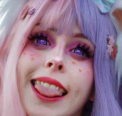 Kirakira Mesh - lentille de couleur アニメ&漫画 cosplay/Halloween ZenKon (coloris Violet)