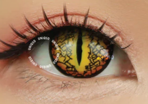 Lézard - lentille de couleur 猫目&爬虫類目 cosplay/Halloween ZenKon (coloris Jaune)