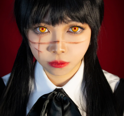 マキマ ・ 三鷹 アサ (V2)【チェンソーマン】【度付き可能】- SFX-EYES 全眼カラコン 特殊カラコン コスプレ ハロウイン オーダーメイド アニメ 漫画 度付き 度入り 度あり