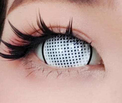 Border Mesh - lentille sclérale mini お人形 cosplay/Halloween ZenKon (coloris Blanc)