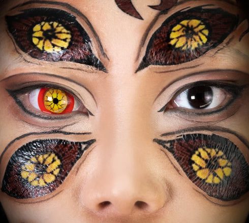 【ミニ全眼】黒死牟 【鬼滅の刃】- SFX-EYES 全眼カラコン 特殊カラコン コスプレ ハロウイン オーダーメイド アニメ 漫画 度付き 度入り 度あり