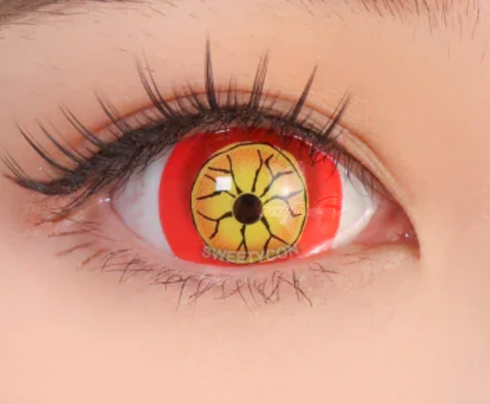 【ミニ全眼】黒死牟 【鬼滅の刃】- SFX-EYES 全眼カラコン 特殊カラコン コスプレ ハロウイン オーダーメイド アニメ 漫画 度付き 度入り 度あり