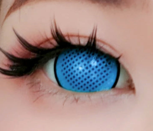 【ミニ全眼】ボーダーメッシュ (4種類) (17mm)- SFX-EYES 全眼カラコン 特殊カラコン コスプレ ハロウイン オーダーメイド アニメ 漫画 度付き 度入り 度あり