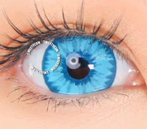 【ミニ全眼】ブルーエルフ (17mm)- SFX-EYES 全眼カラコン 特殊カラコン コスプレ ハロウイン オーダーメイド アニメ 漫画 度付き 度入り 度あり