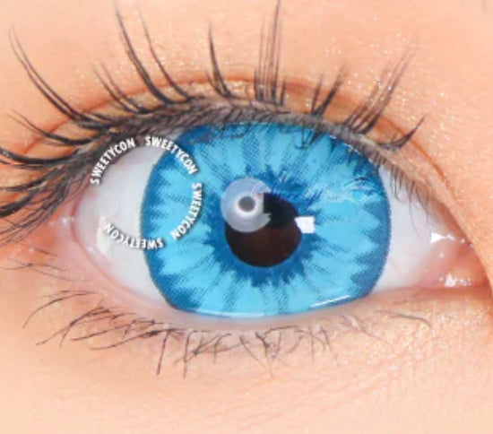 【ミニ全眼】ブルーエルフ (17mm)- SFX-EYES 全眼カラコン 特殊カラコン コスプレ ハロウイン オーダーメイド アニメ 漫画 度付き 度入り 度あり