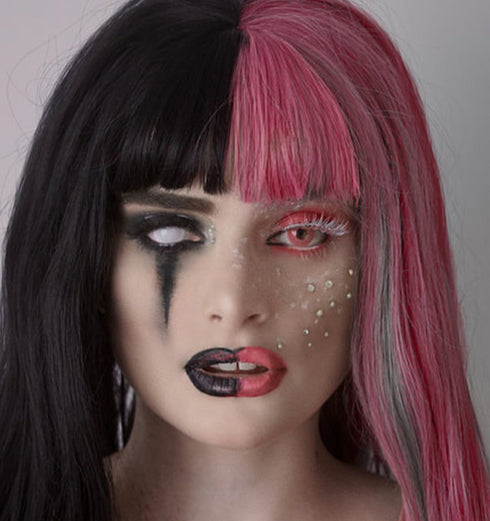 【ミニ全眼】ホワイト (ブラインド)【視界減少】 (17mm)- SFX-EYES 全眼カラコン 特殊カラコン コスプレ ハロウイン オーダーメイド アニメ 漫画 度付き 度入り 度あり