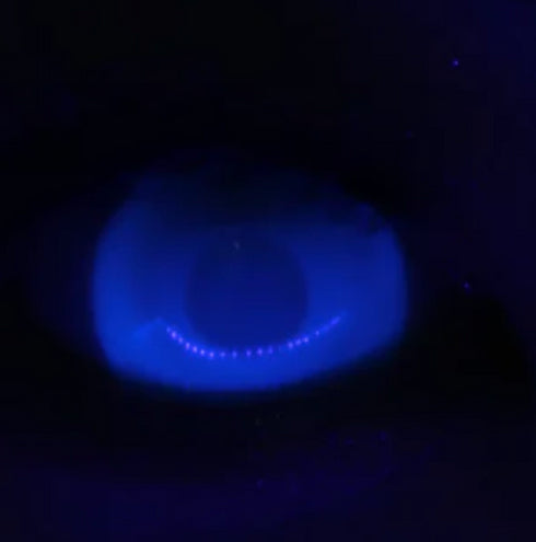 【ミニ全眼】ホワイトメッシュ UV(ブラックライト対応)【視界減少】 (17mm)- SFX-EYES 全眼カラコン 特殊カラコン コスプレ ハロウイン オーダーメイド アニメ 漫画 度付き 度入り 度あり