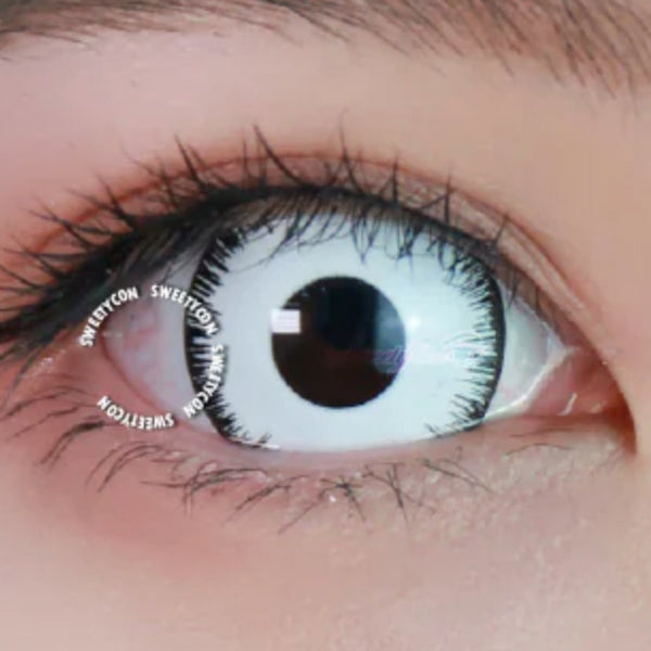 【ミニ全眼】ミゥティックホワイト (17mm)- SFX-EYES 全眼カラコン 特殊カラコン コスプレ ハロウイン オーダーメイド アニメ 漫画 度付き 度入り 度あり