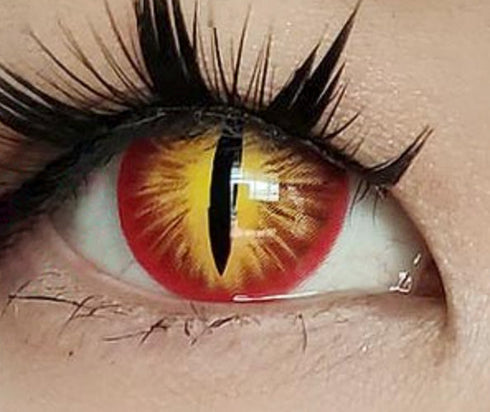 Demon Cat - lentille de couleur Orochimaru cosplay/Halloween ZenKon (coloris Rouge)
