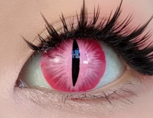 Demon Cat - lentille de couleur Orochimaru cosplay/Halloween ZenKon (coloris Rose)