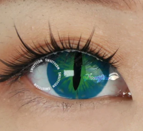Demon Cat - lentille de couleur Orochimaru cosplay/Halloween ZenKon (coloris Vert)