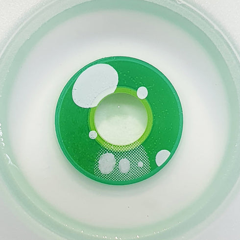 ワクワクグリーン- SFX-EYES 全眼カラコン 特殊カラコン コスプレ ハロウイン オーダーメイド アニメ 漫画 度付き 度入り 度あり